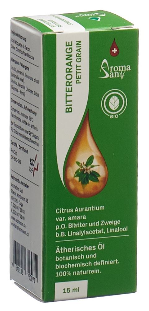Image of Aromasan Bitterorange petit grain bigarade Äth/Öl in Schachtel Bio 15 ml