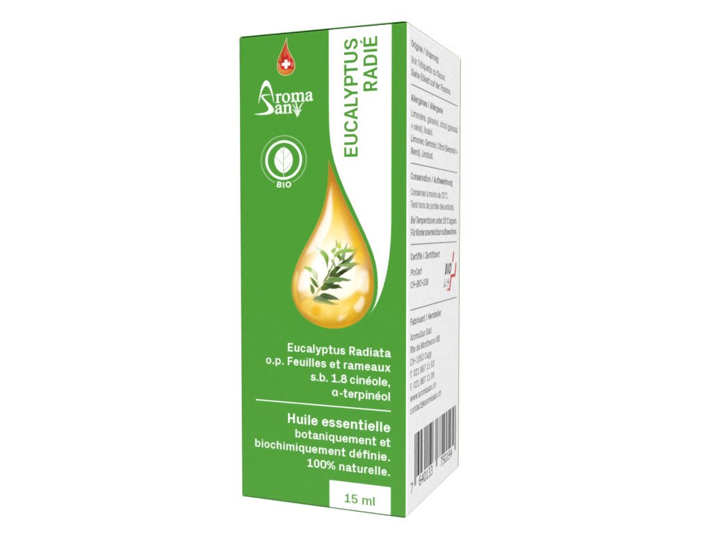 Aromasan eucalipto radiata olio essenziale in astuccio bio 15 ml