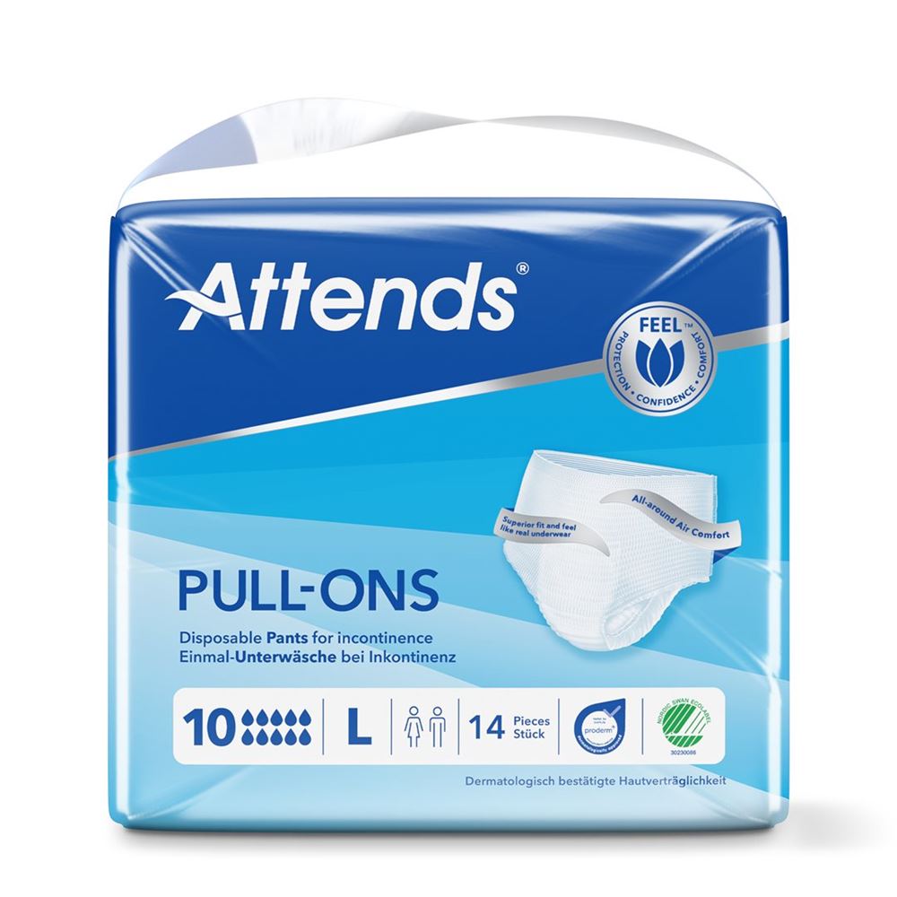 Image of Attends Pull Ons 10 Pant L Btl 14 Stk
