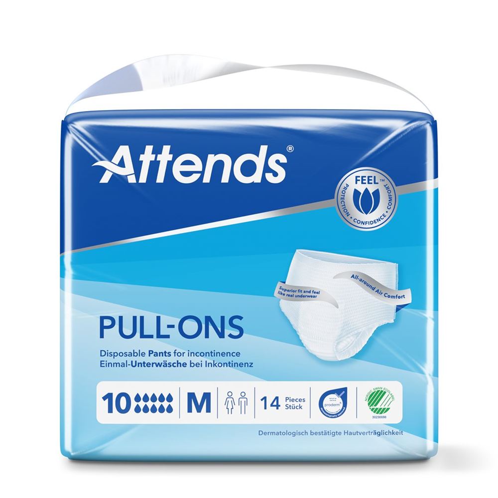 Image of Attends Pull Ons 10 Pant M Btl 14 Stk