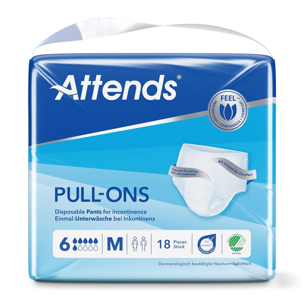 Image of Attends Pull Ons 6 M Btl 18 Stk