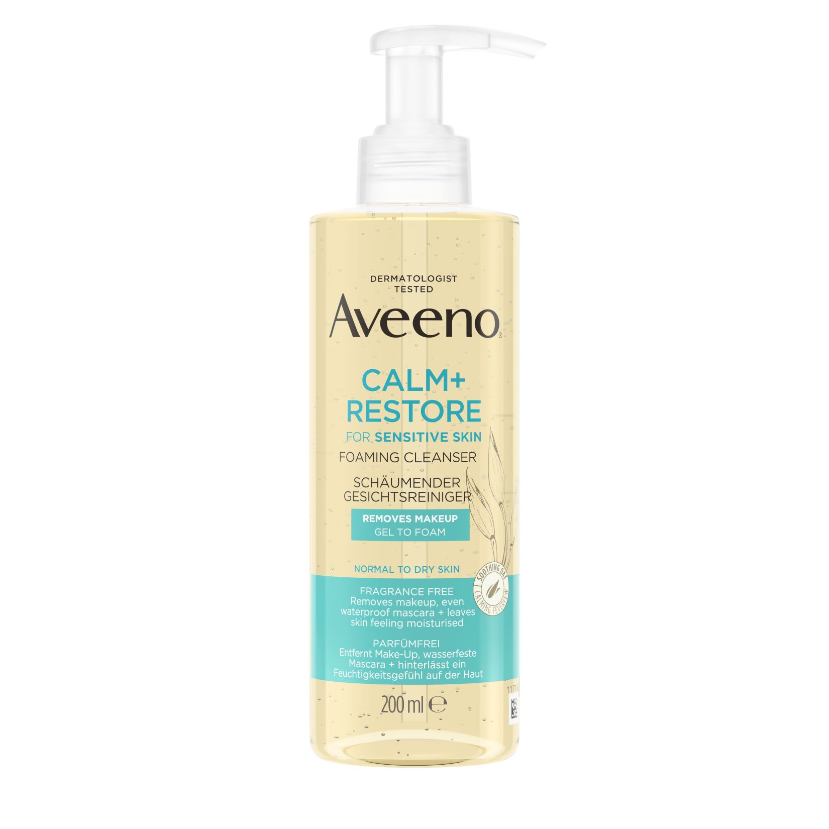 Aveeno Calm+Restore Gesichtsreiniger nährend schäumend Hafer Disp 200 ml