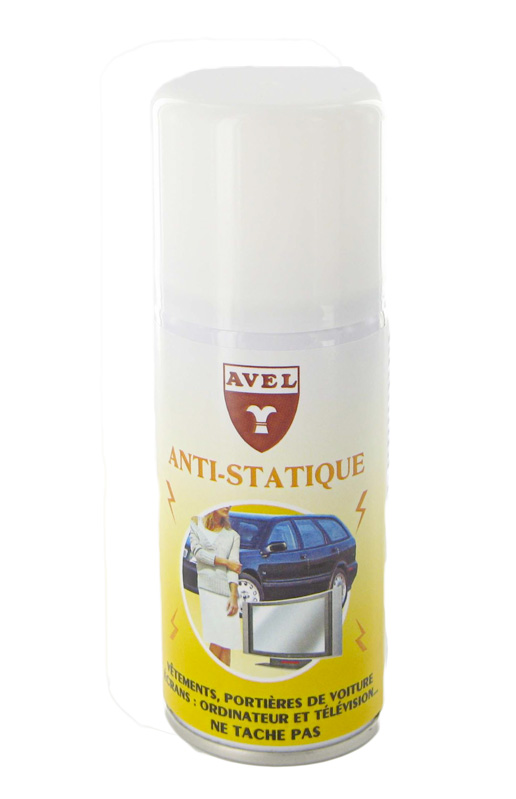 Avel Antistatik Spray 150 ml | Neutralisierung Elektrostatische Energiefelder auf Kleidung, Computerbildschirme, Fernseher, Autotüren