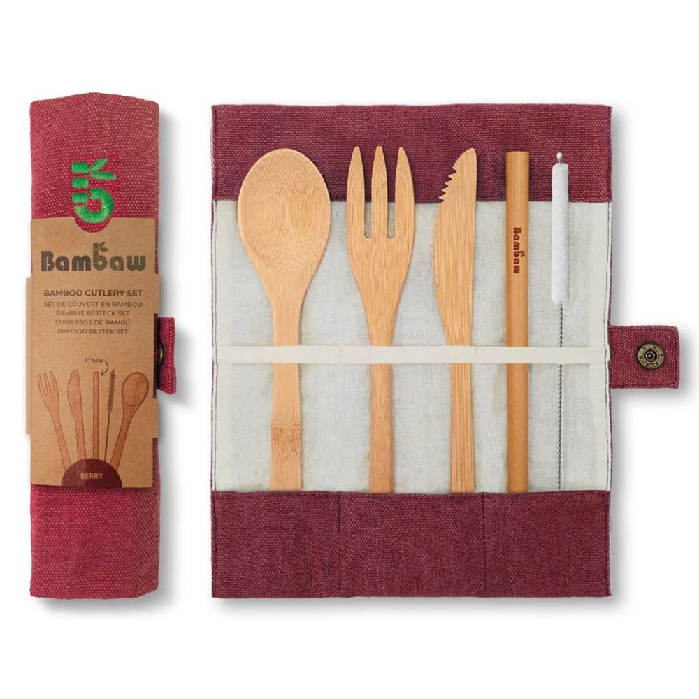 Image of Bambaw Bambus-Besteck-Set Berry