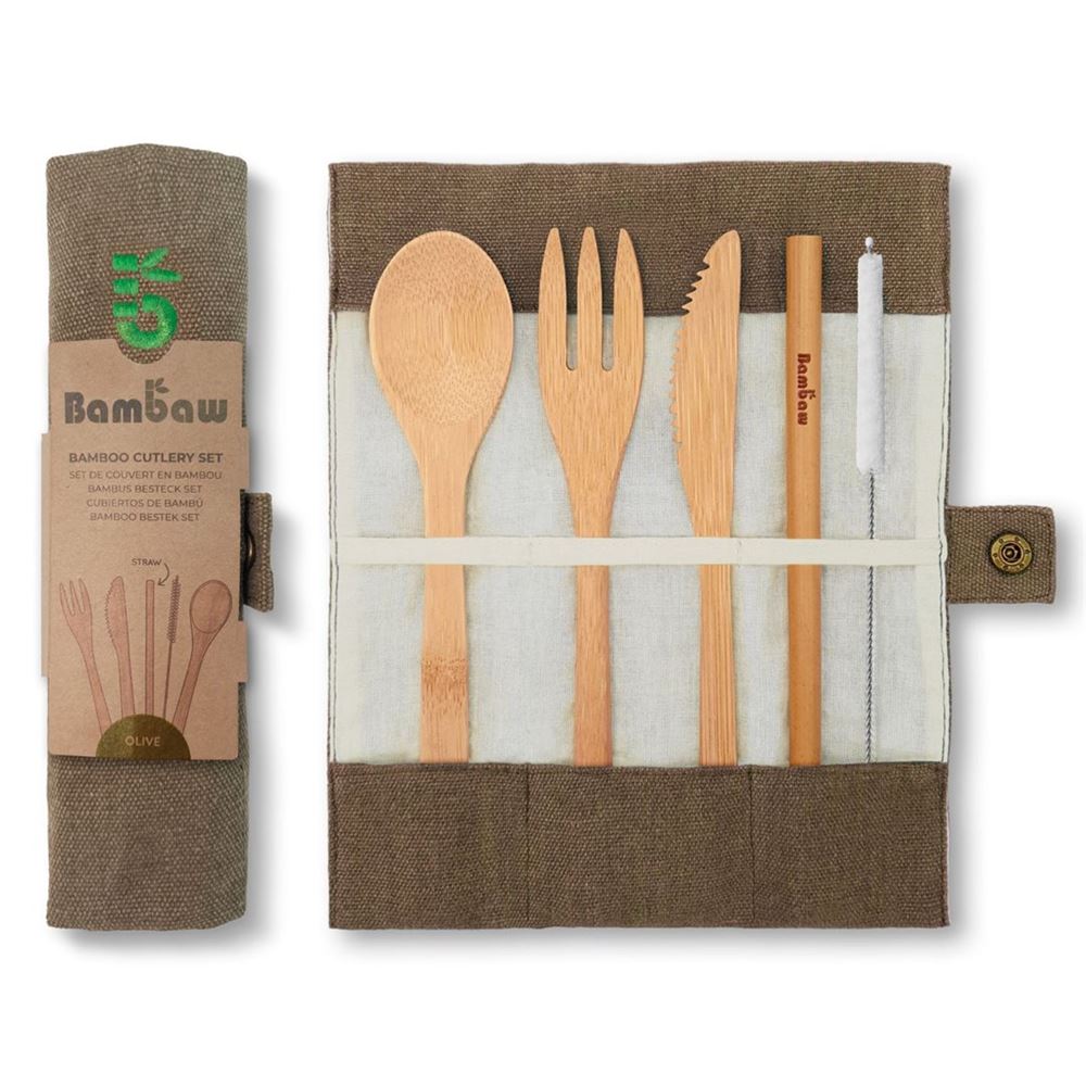 Image of Bambaw Bambus-Besteck-Set Olive