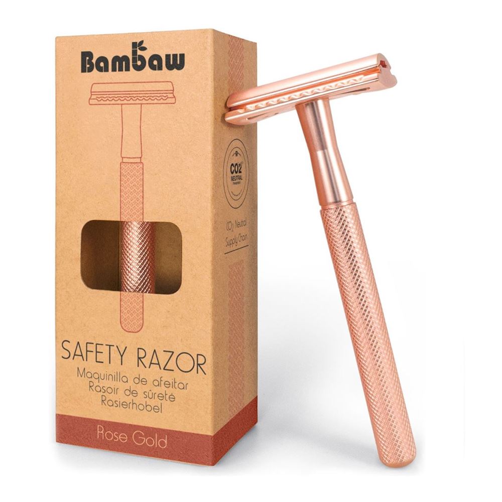 Image of Bambaw Sicherheits-Rasierer Metall rosegold