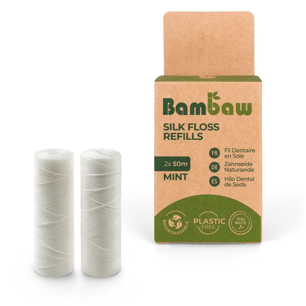 Image of Bambaw Zahnseide 50m aus Seide Refill 2 Stk