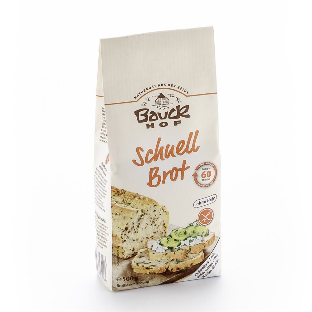 Image of Bauckhof Brotbackmischung Schnellbrot glutenfrei Btl 500 g