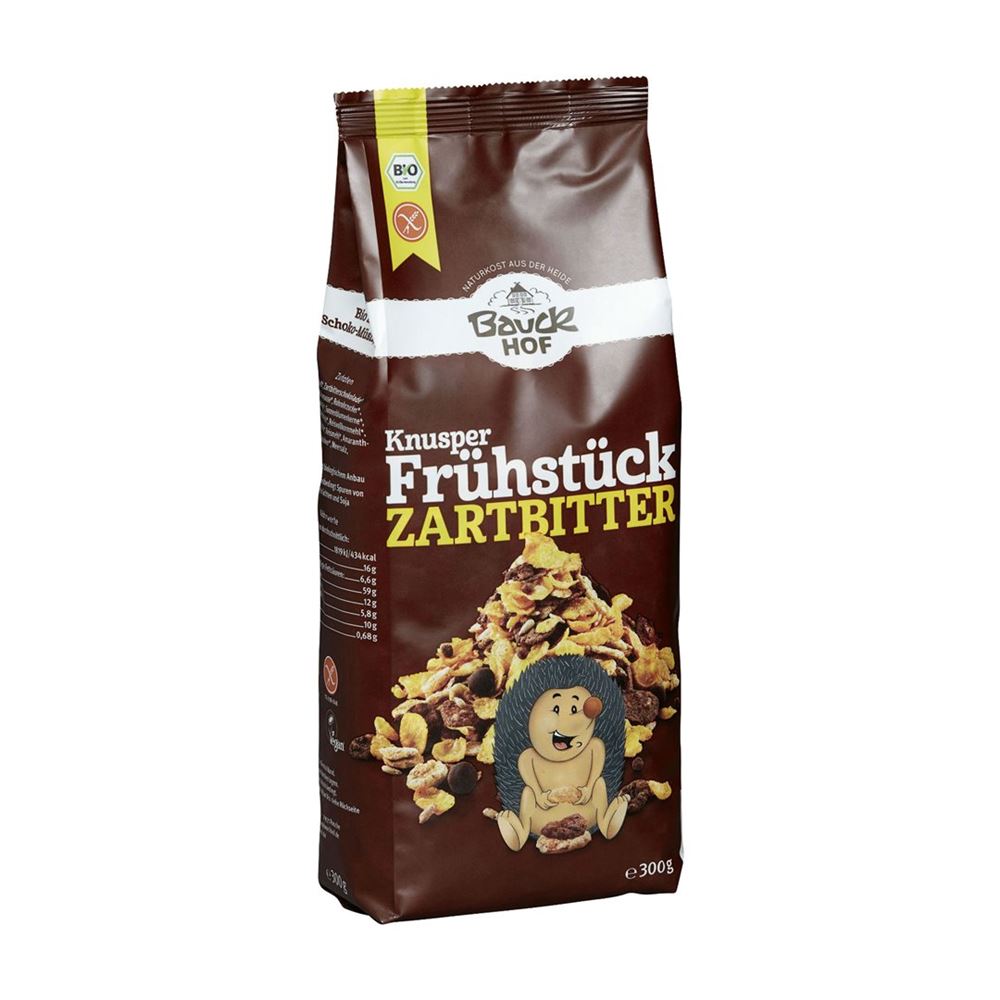 Bauckhof muesli croccante al cioccolato fondente senza glutine sacchetto 300 g