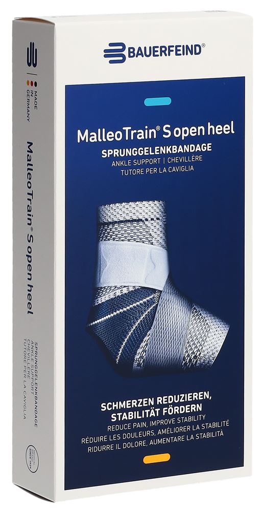 Bauerfeind MalleoTrain S Open Heel Aktivbandage Gr5 rechts titan