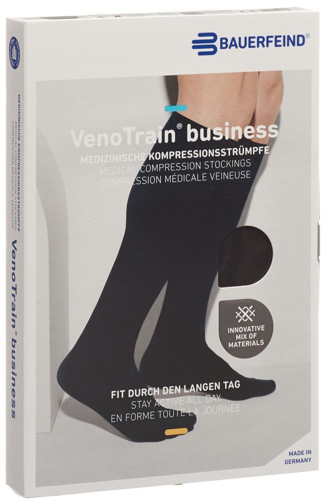 Image of Bauerfeind VenoTrain Business Kkl2 AD M foot long normal/long geschlossene Fussspitze schwarz 1 Paar