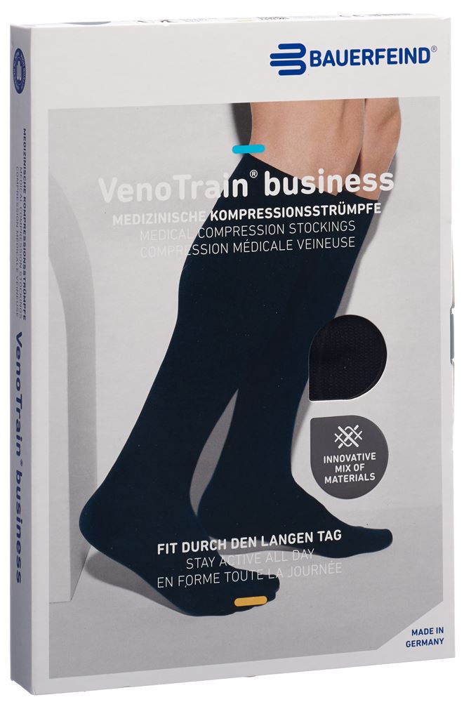 Image of Bauerfeind VenoTrain Business Kkl2 AD M foot long plus/long geschlossene Fussspitze schwarz 1 Paar