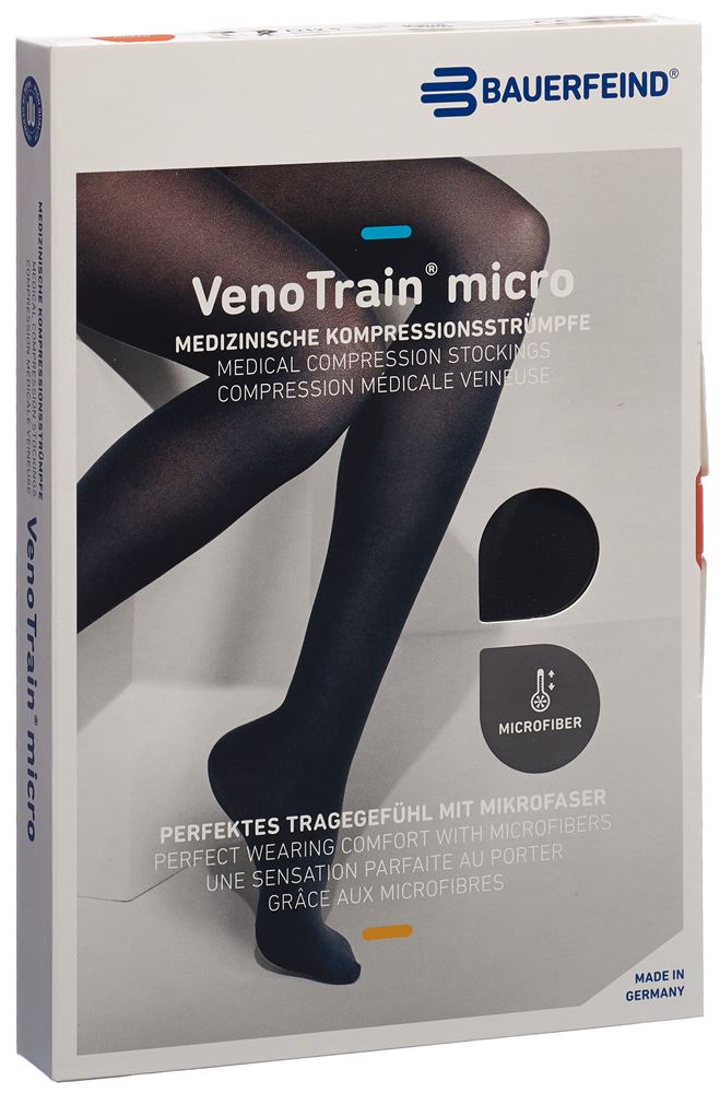 Venotrain Micro A-G Ccl2 M plus/lungo piede aperto nero bordo in pizzo 1 paio