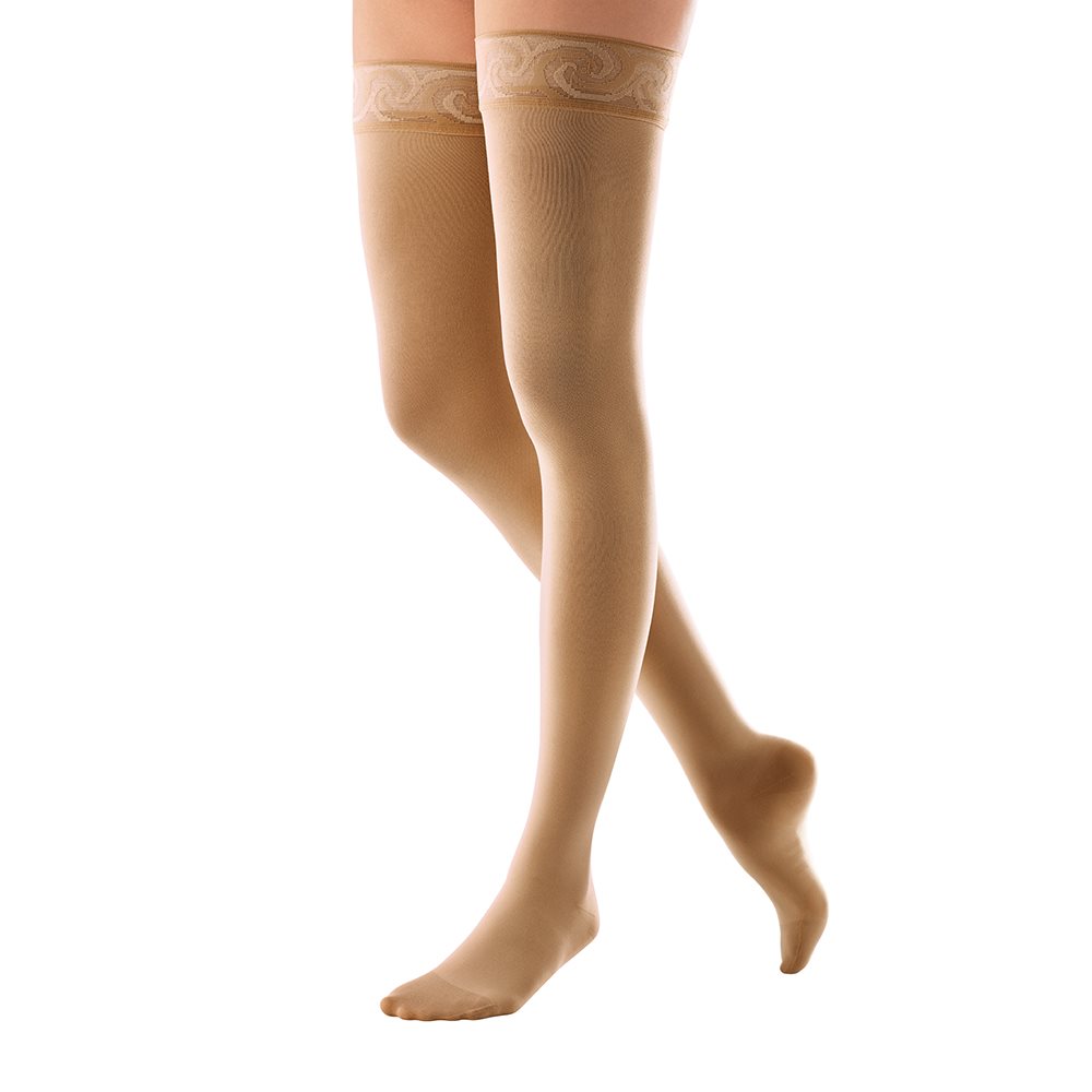 Bauerfeind VenoTrain Micro Kkl2 AG S normal/long geschlossene Fussspitze Spitzenhaftband caramel 1 Paar