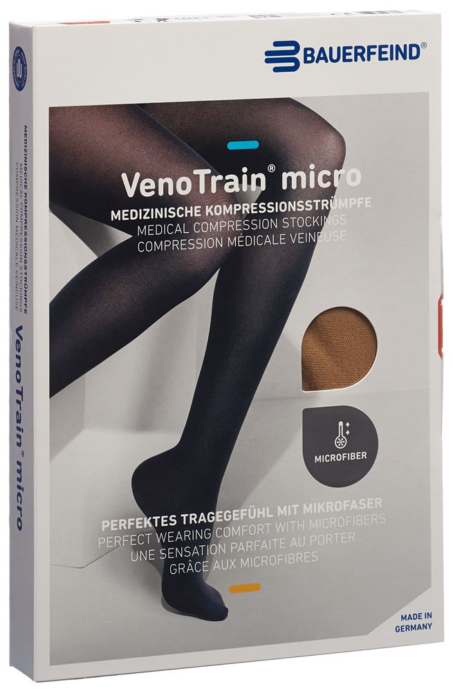 Venotrain Micro A-G Ccl2 S plus/corto punta aperta caramello banda in pizzo 1 paio