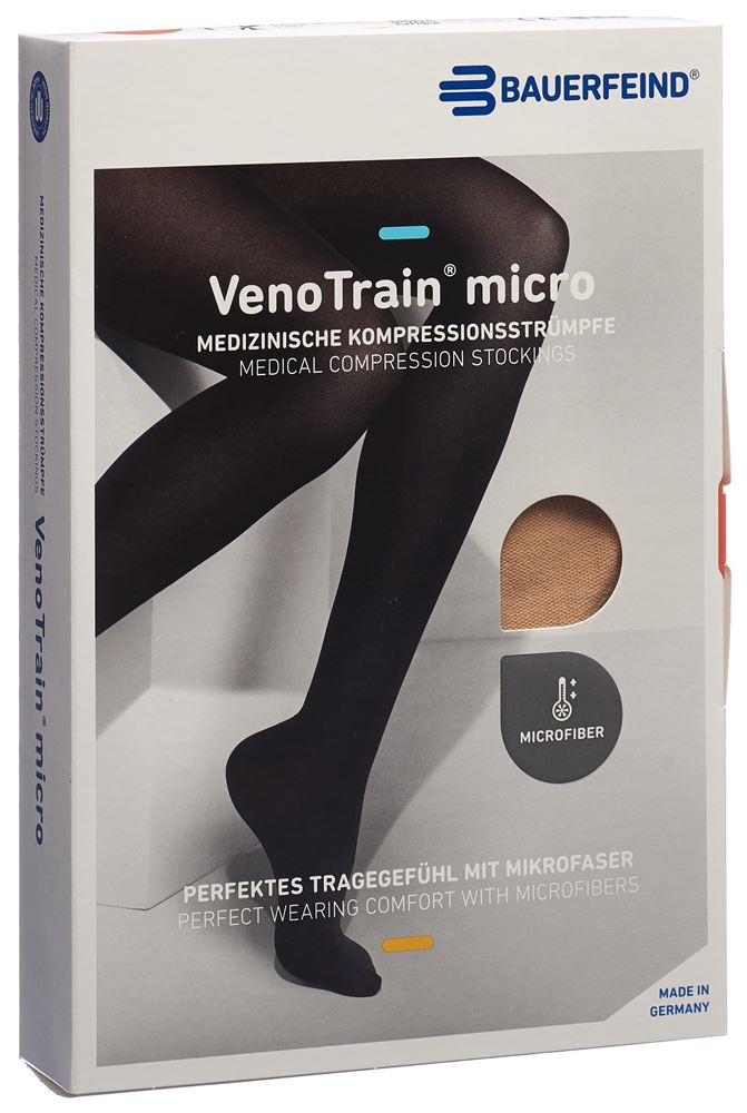 Bauerfeind VenoTrain Micro Kkl2 AT M plus/short offene Fussspitze creme