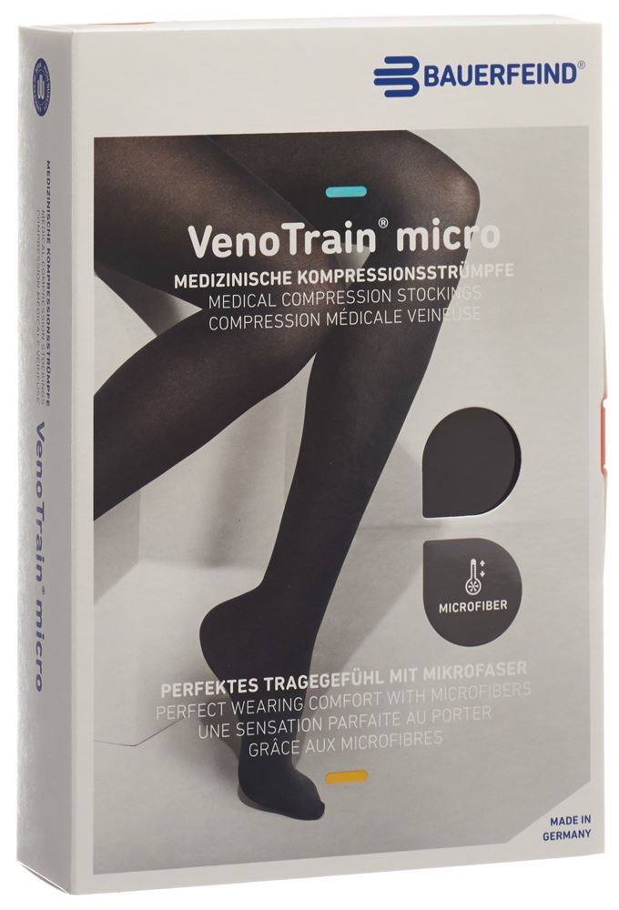 Bauerfeind VenoTrain Micro Kkl2 ATU L normal/short geschlossene Fussspitze schwarz