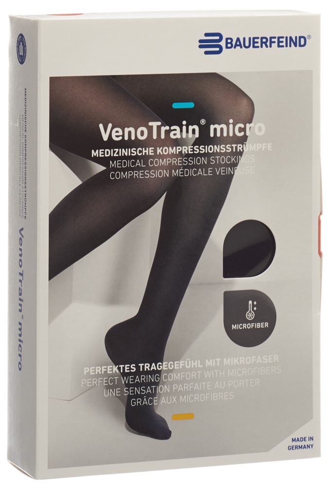 Bauerfeind VenoTrain Micro Kkl2 ATU M plus/short geschlossene Fussspitze schwarz