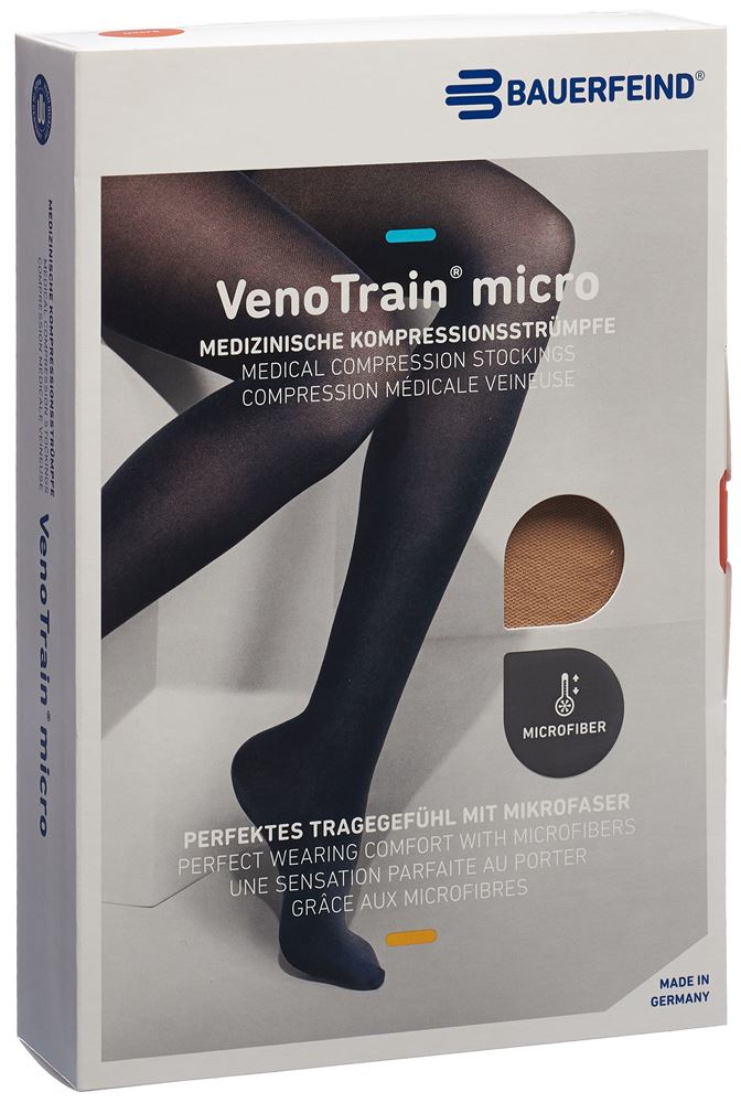 Bauerfeind VenoTrain Micro Kkl2 ATU S plus/long offene Fussspitze creme