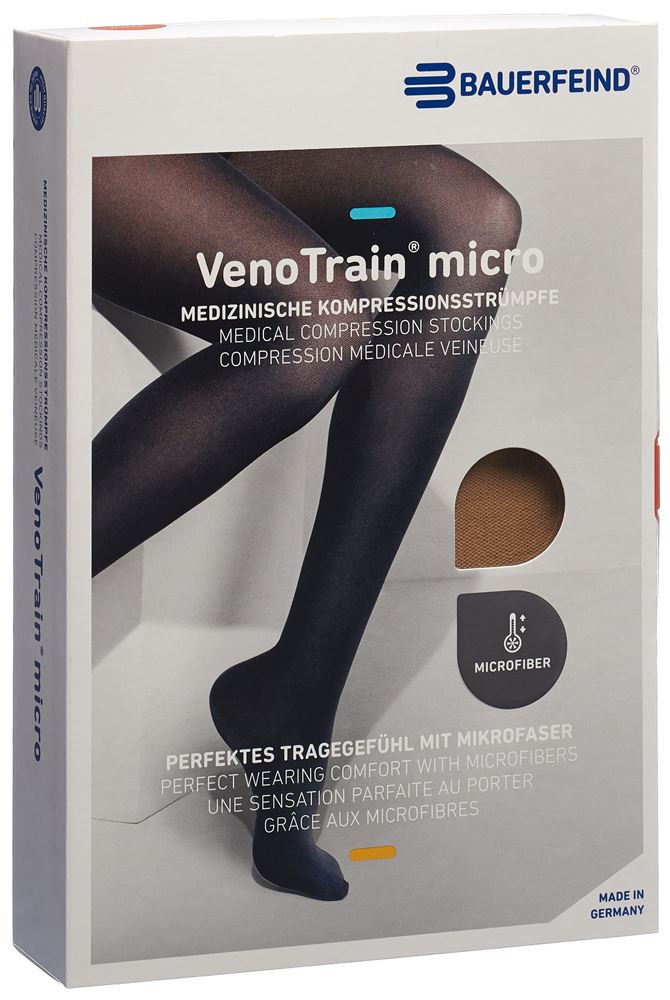 Bauerfeind VenoTrain Micro Kkl2 ATU XL plus/long offene Fussspitze caramel