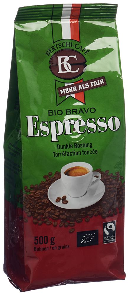 BC Bertschi Café Bio Bravo caffè in grani espresso intero 500 g