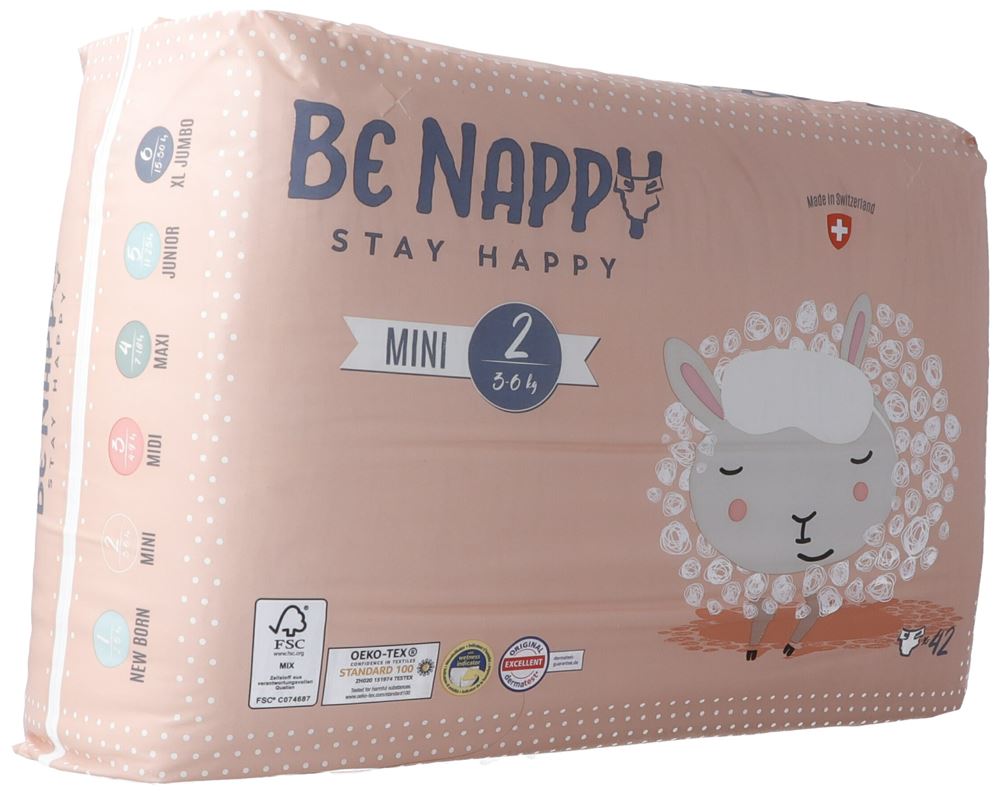 Image of BE Nappy Windeln Gr2 3-6kg Mini 42 Stk