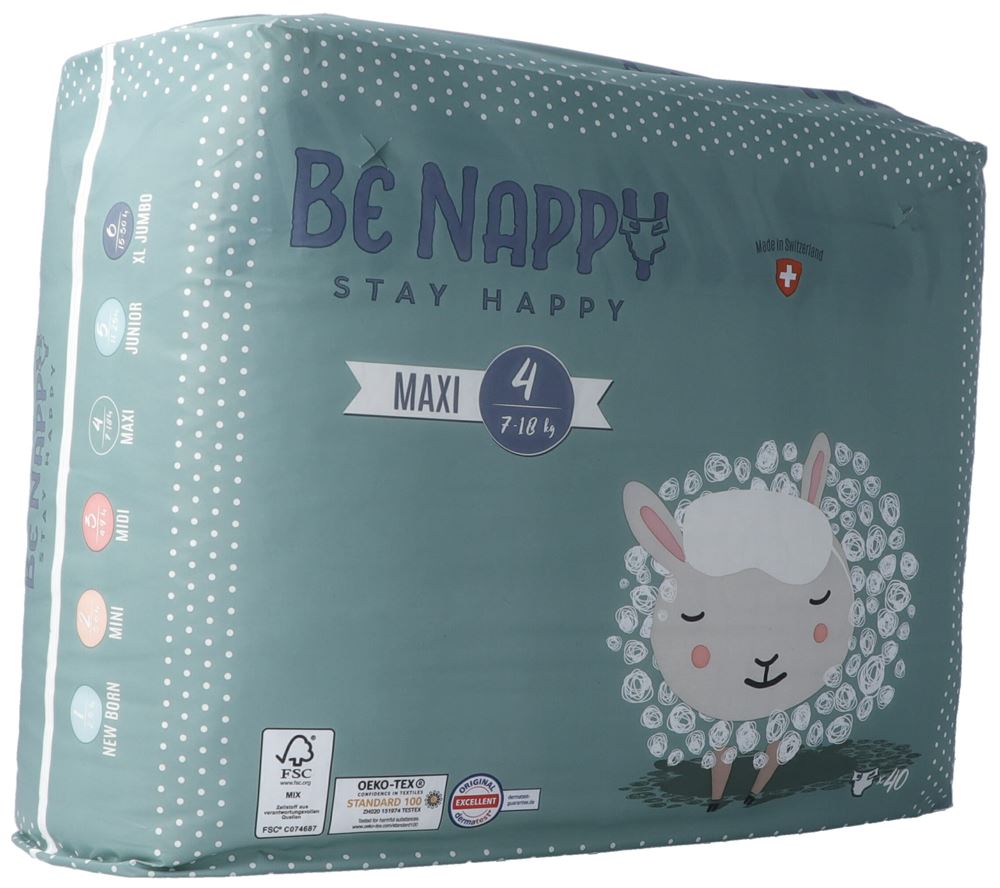 Image of BE Nappy Windeln Gr4 7-18kg Maxi 40 Stk