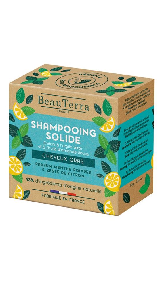 BeauTerra shampoo solido capelli grassi 75 g
