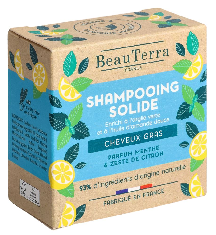 BeauTerra shampoo solido capelli grassi 75 g