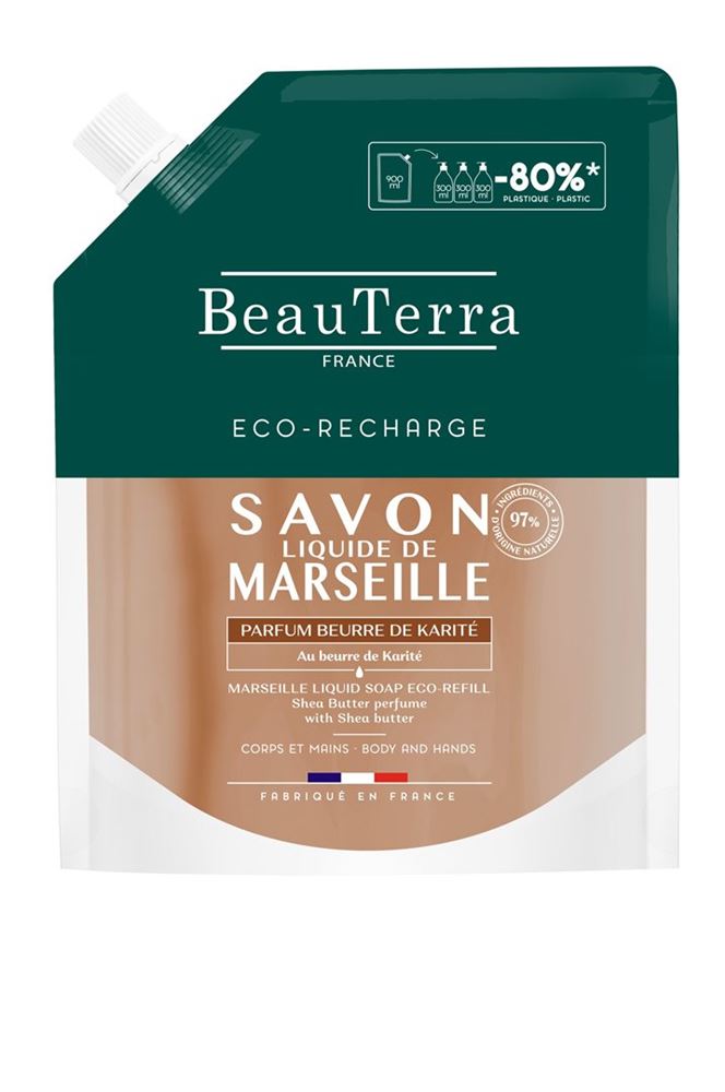 Image of BeauTerra Flüssigseife Marseille refill Sheabutter 900 ml
