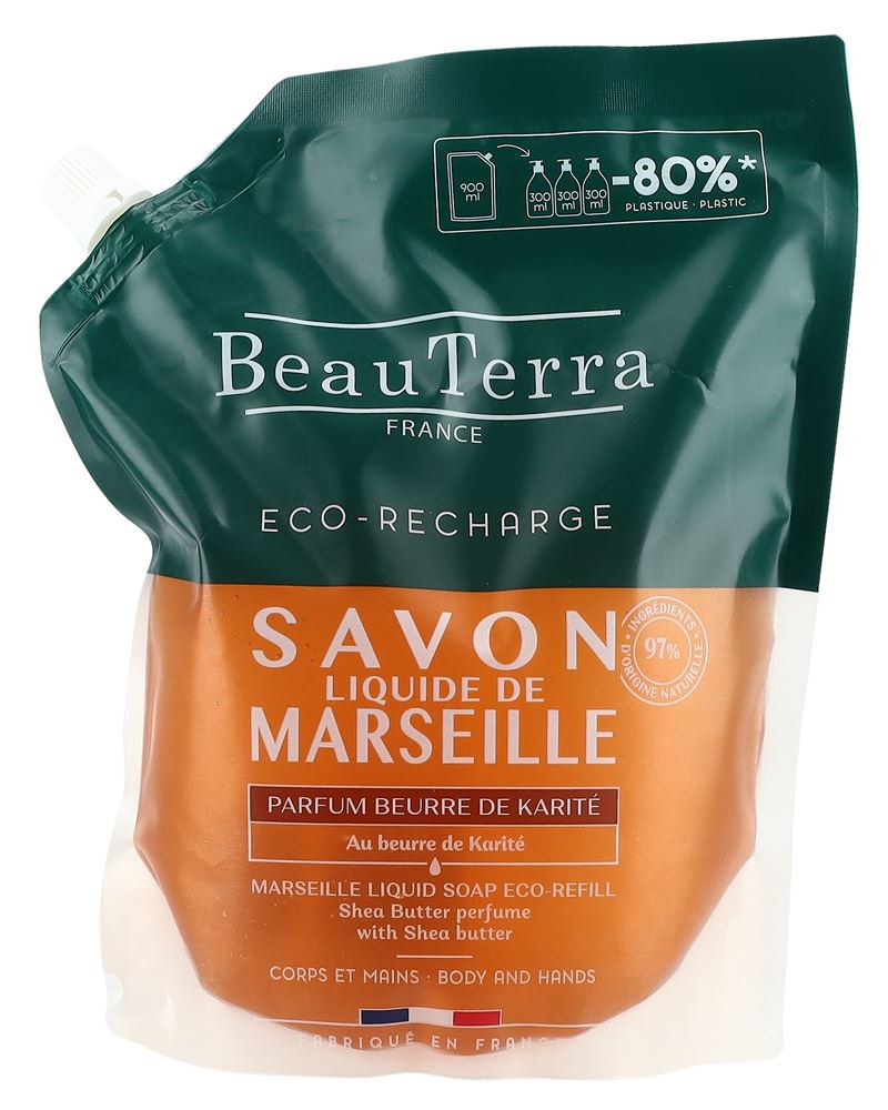 Image of BeauTerra Flüssigseife Marseille refill Sheabutter 900 ml