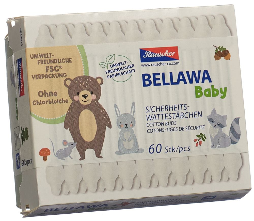 Image of Bellawa Baby Sicherheitswattestäbchen Box 60 Stk
