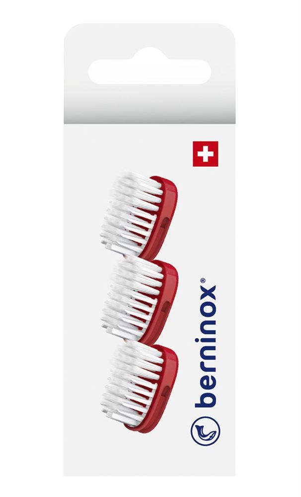 Image of Berninox Ersatz-Zahnbürstenköpfe korallenrot super soft 3 Stk