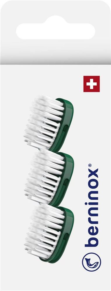 Image of Berninox Ersatz-Zahnbürstenköpfe atlantikgrün soft 3 Stk