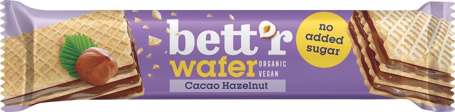 bett'r gaufrette fourée cacao noisette sans sucre sach 30 g