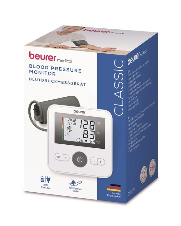 Beurer Blutdruckmessgerät Oberarm BM 27+