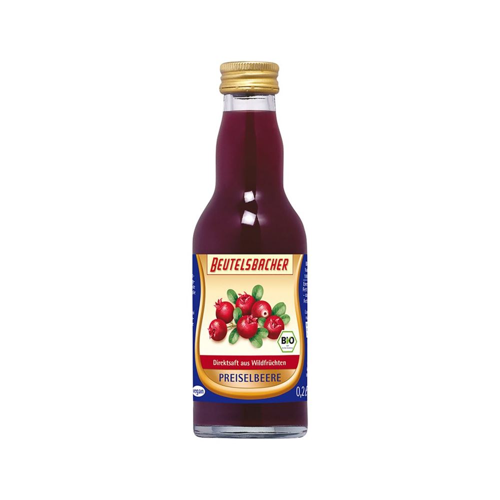 Image of Beutelsbacher Preiselbeer Muttersaft Glas 200 ml