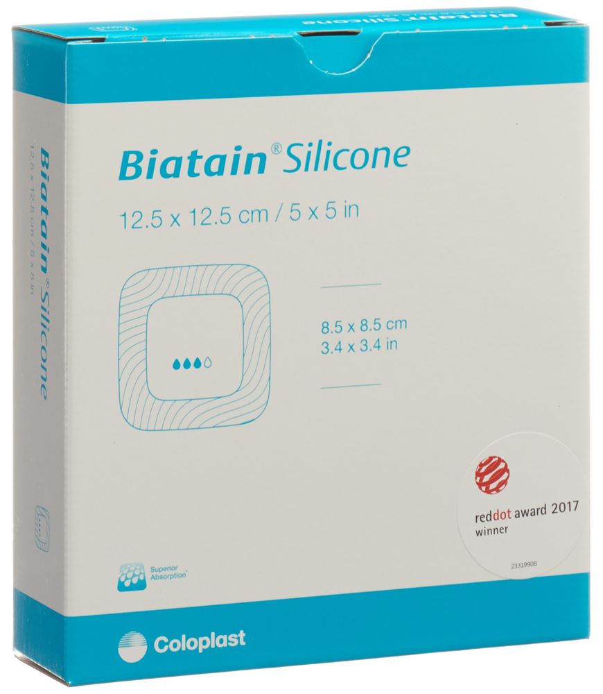 Biatain Silicone pansement mousse 12.5x12.5cm adhésif 10 pce