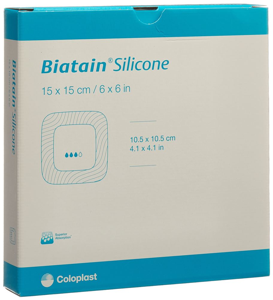 Biatain Silicone pansement mousse 15x15cm adhésif 5 pce