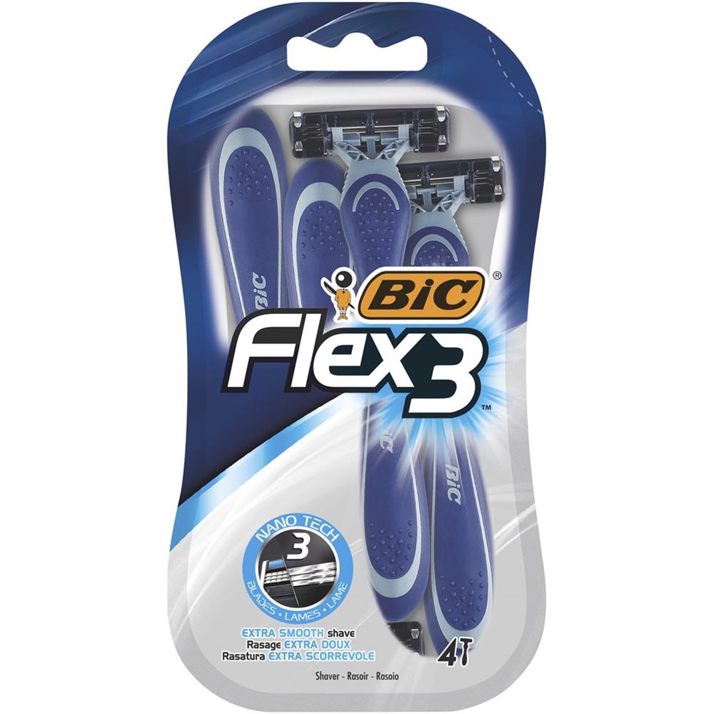BiC Flex 3 Light Handle rasoio per uomo 3 lame 4 pezzi