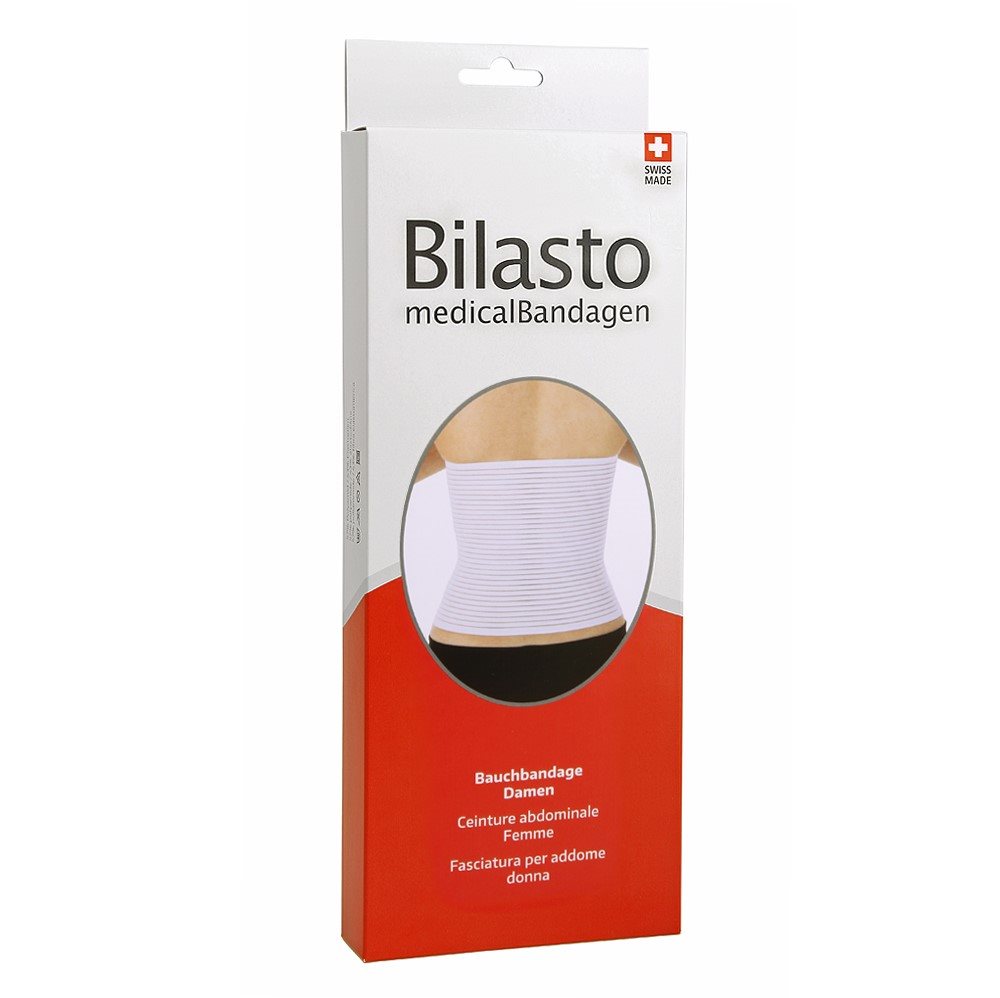 Image of Bilasto Bauchbandage Damen L weiss mit Micro-Klettverschluss