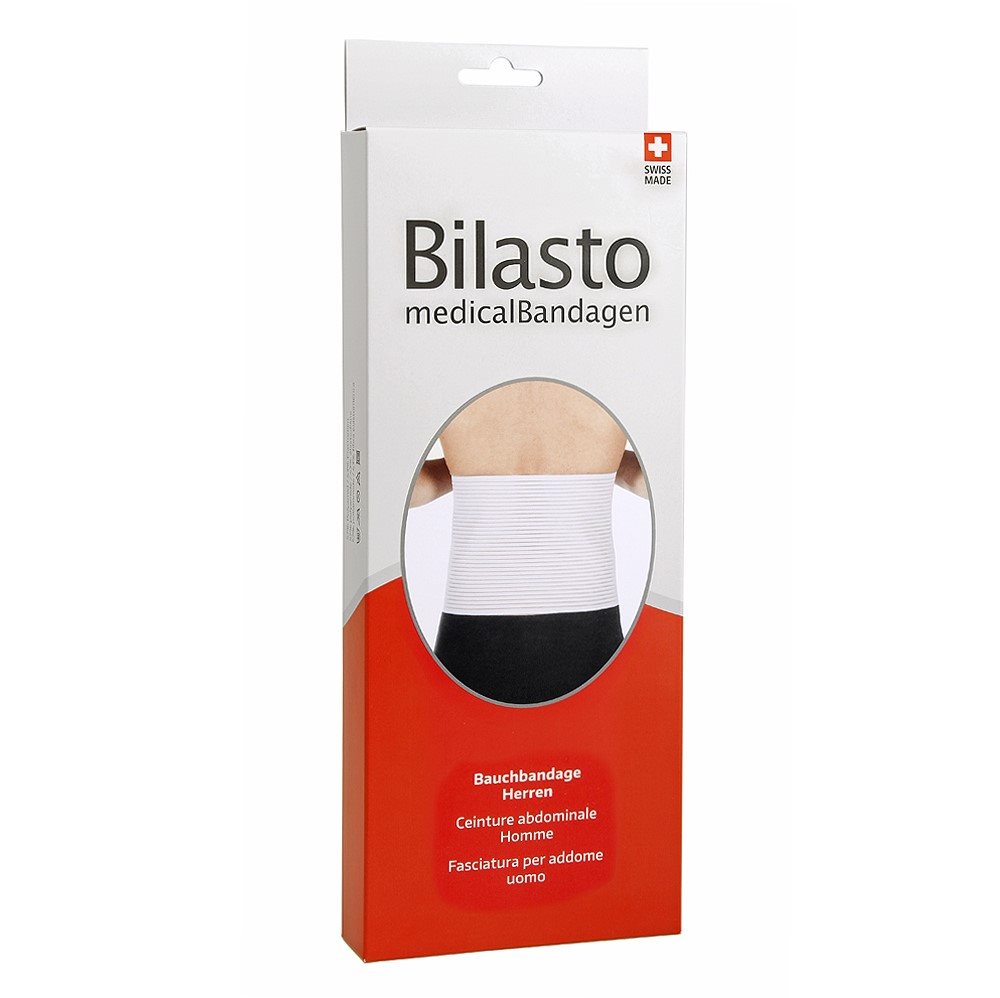 Image of Bilasto Bauchbandage Herren L weiss mit Micro-Klettverschluss
