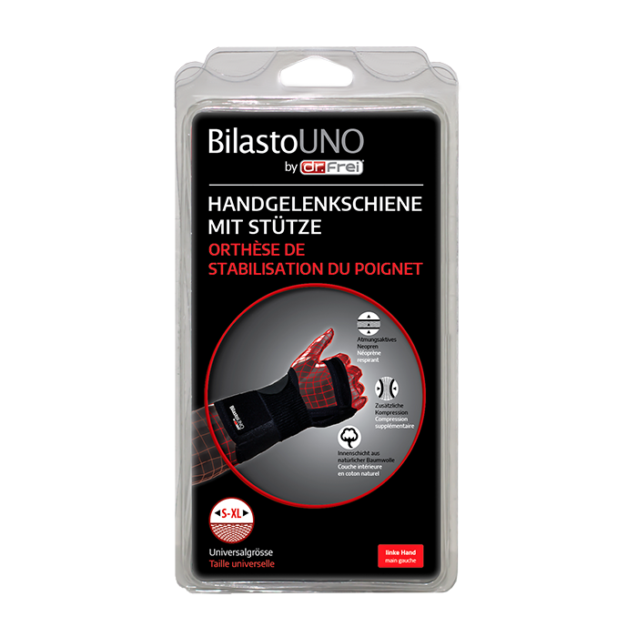 Image of Bilasto Uno Handgelenkschiene S-Xl links mit Stütze und Velcro