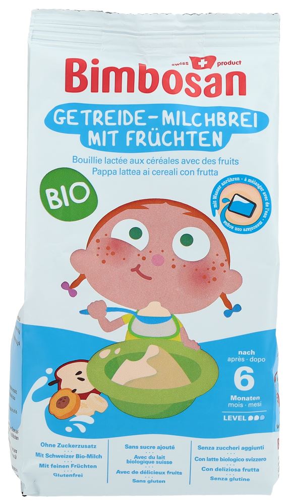 Bimbosan Bio-Getreide-Milchbrei mit Früchten 300 g | Babynahrung | Schoppenflasche & Milchpulver | Eltern & Kind