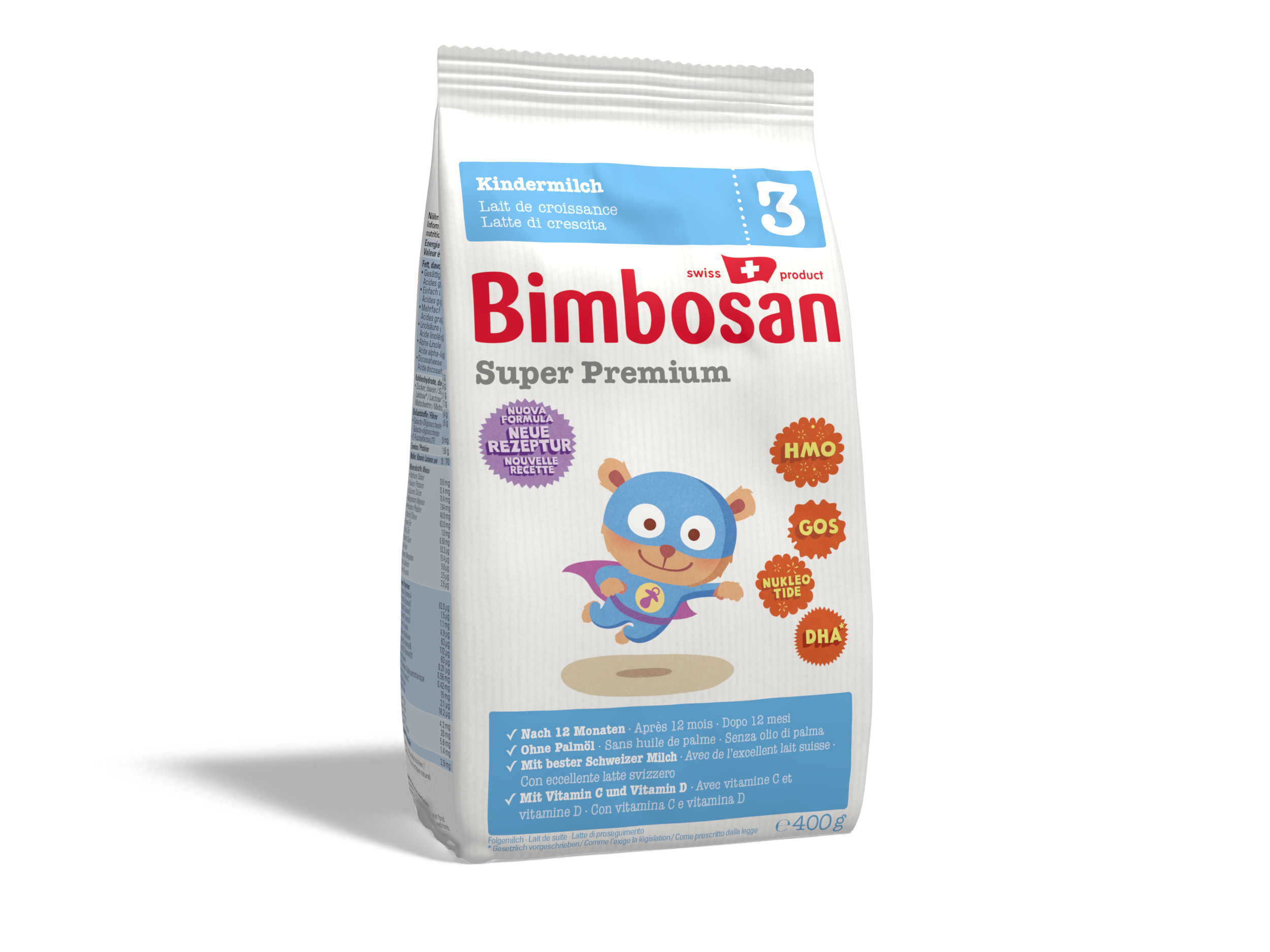 Bimbosan Super Premium 3 Kindermilch refill 400 g | Babynahrung | Schoppenflasche & Milchpulver | Eltern & Kind