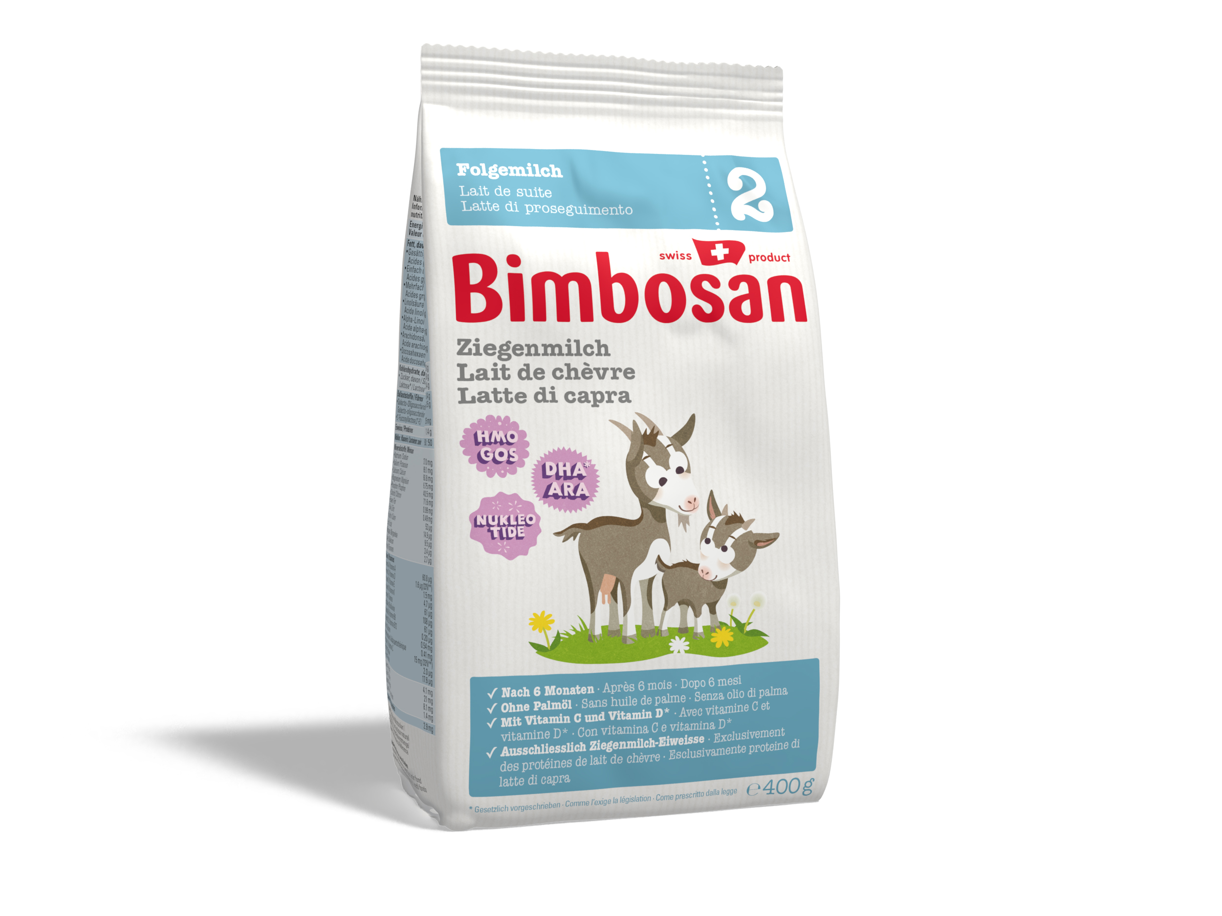 Bimbosan Ziegenmilch 2 Folgemilch refill 400 g | Babynahrung | Schoppenflasche & Milchpulver | Eltern & Kind