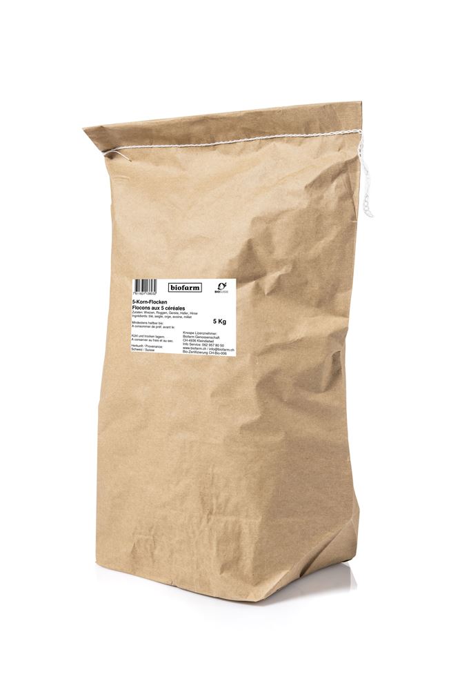 Image of Biofarm 5 Korn Flocken Knospe Sack 5 kg