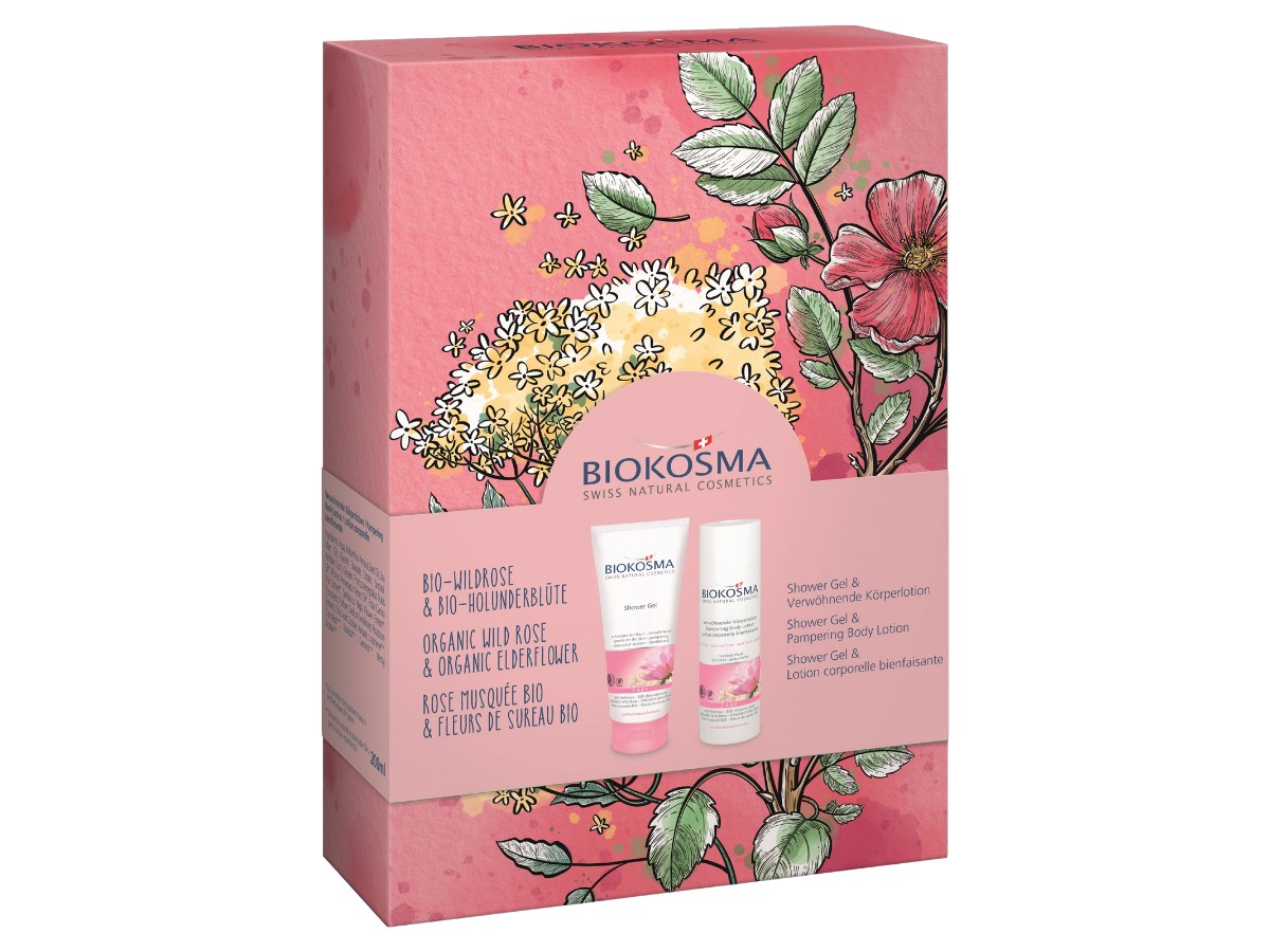 Biokosma Geschenkset 2025 Wildrose Holunderblüte Box