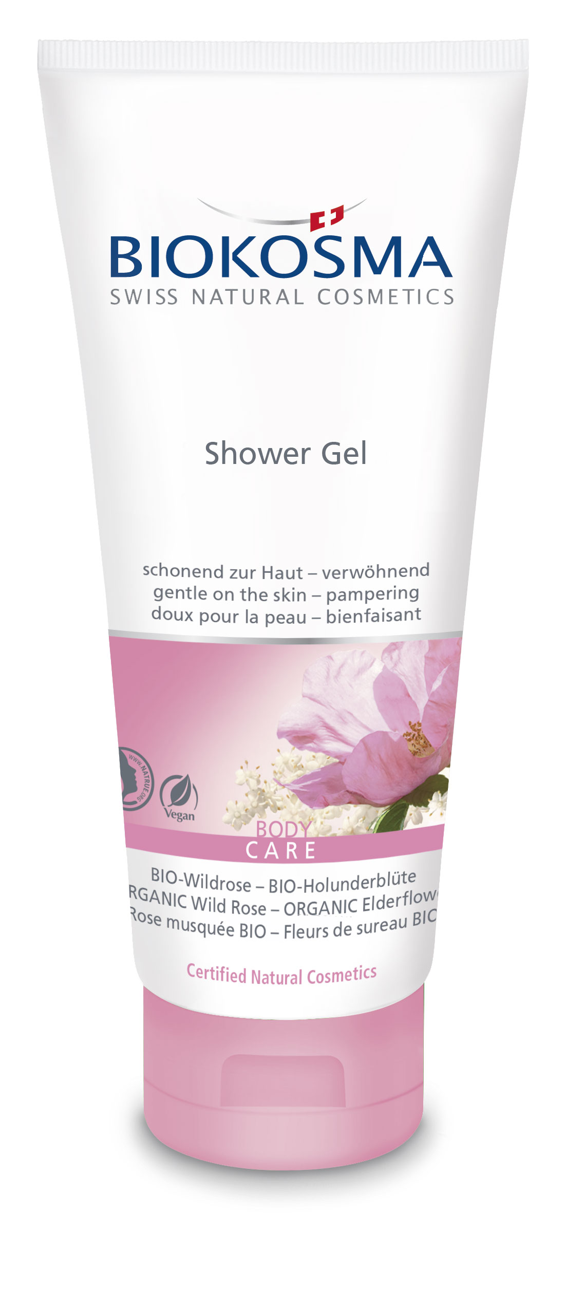 Biokosma Shower Gel Wildrose Holunderblüten BIO Tb 200 ml