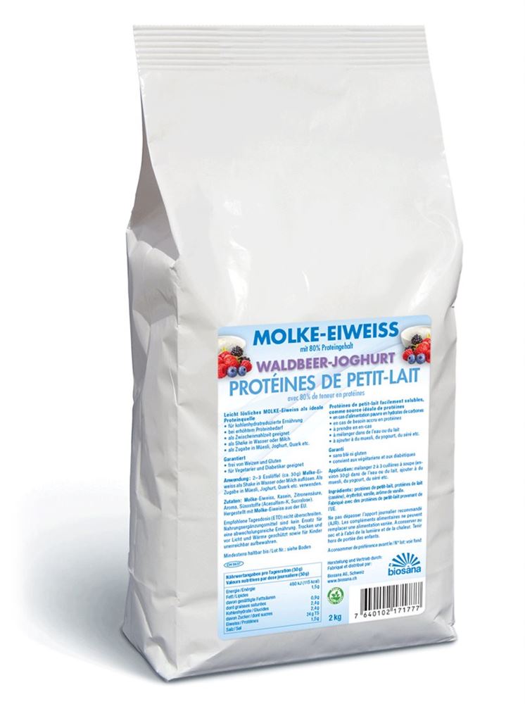 Image of Biosana Molke Eiweiss Plv Waldbeer-Joghurt Btl 2 kg